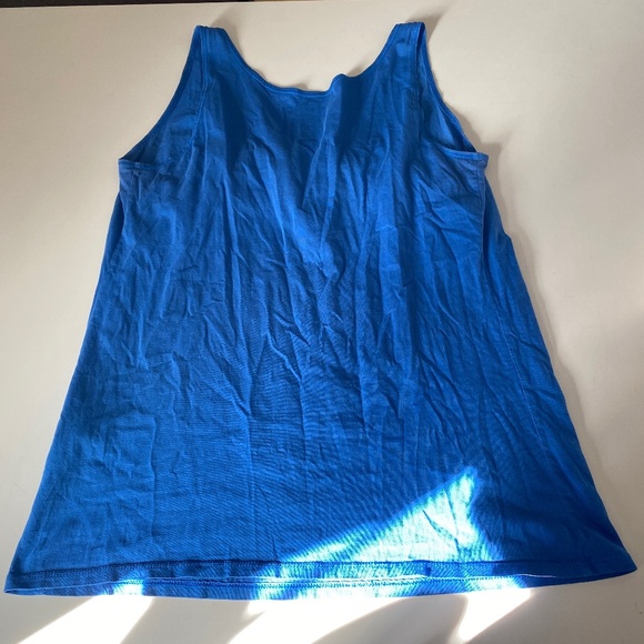 Three Dots I Anthro I Blue Ruffle-Top Tank Top - Picture 9 of 12